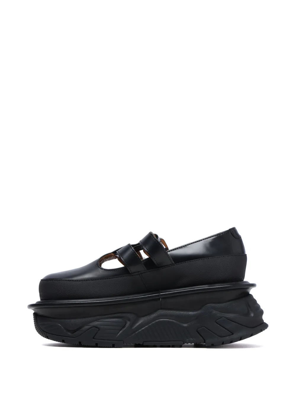 Shop Toga Platform Leather Loafers In Black