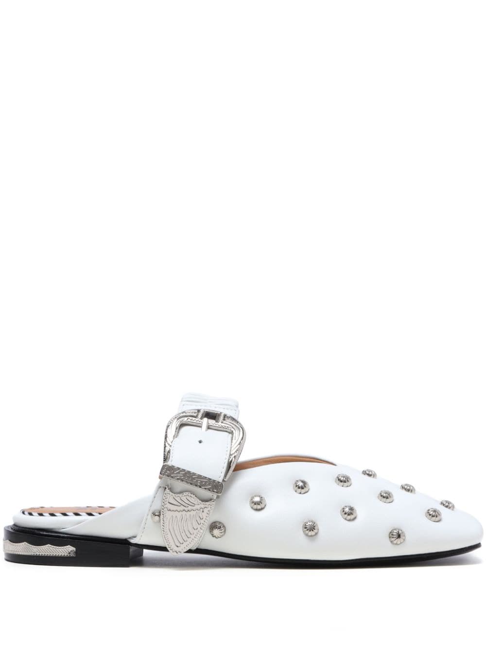 TOGA PUFF STUD-EMBELLISHED LEATHER MULES