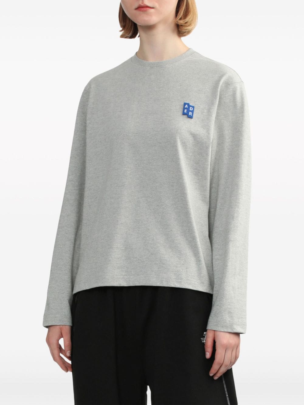Shop Ader Error Tetris-appliqué Cotton T-shirt In Grey