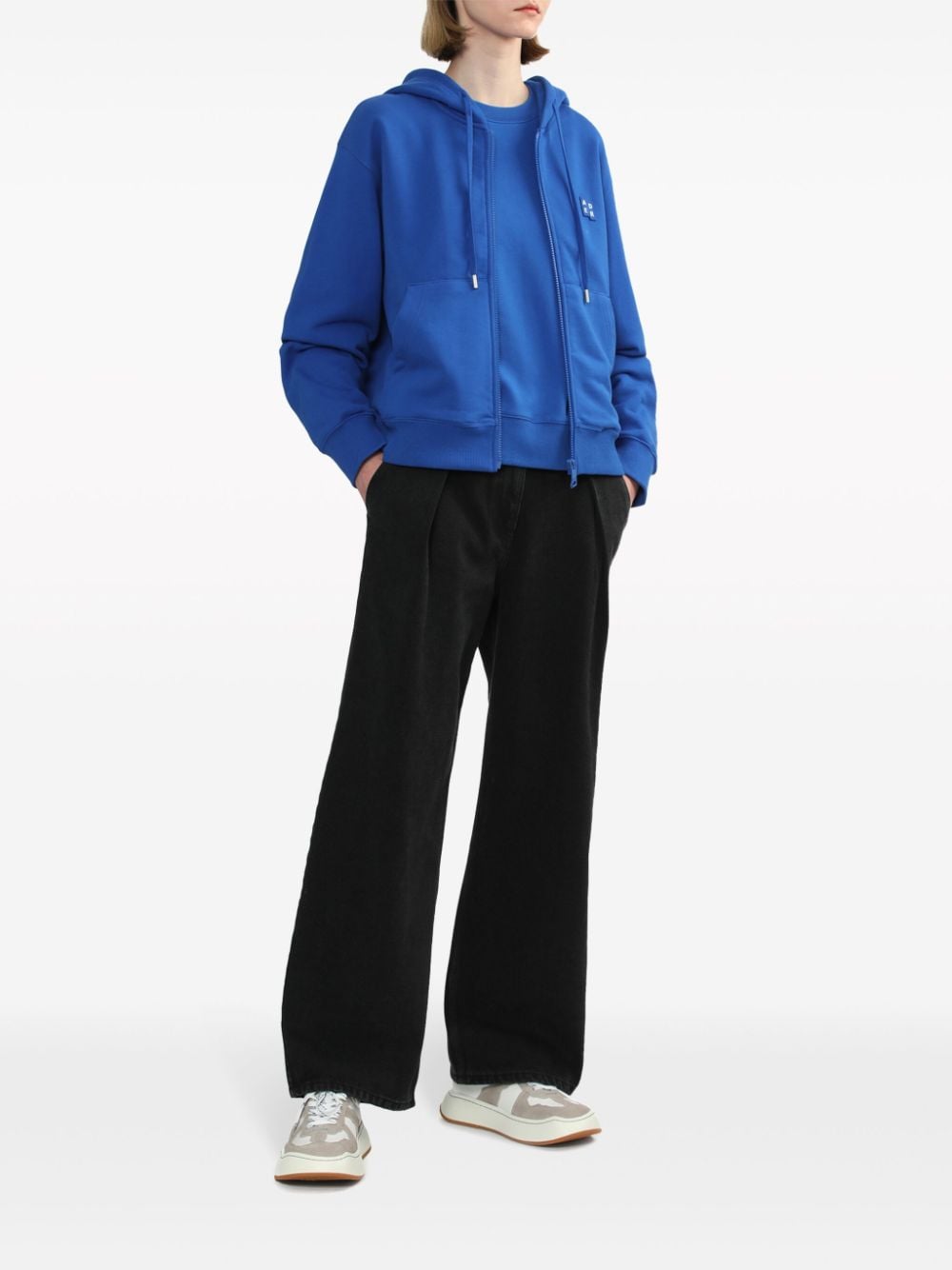 Shop Ader Error Tetris-appliqué Cotton Sweatshirt In Blue
