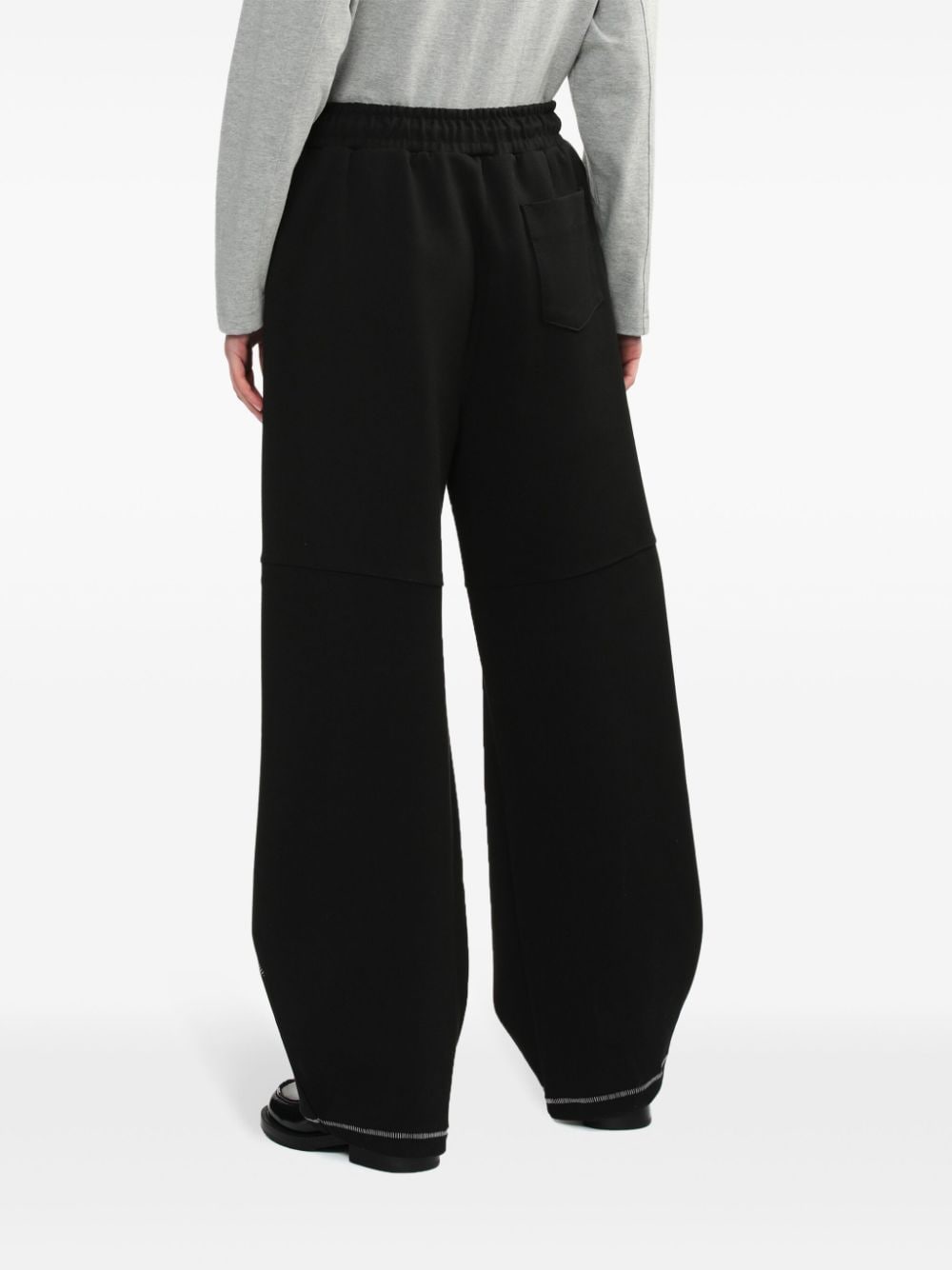 Shop Ader Error Nolc Pleat-knee Contrast-stitch Track Pants In Black
