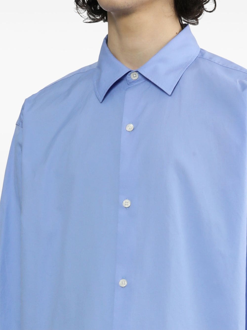 Shop Mfpen Generous Cotton Shirt In Blue
