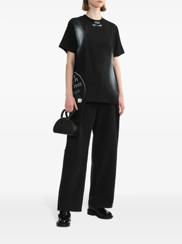 Ader Error Nowia spray-paint T-shirt | Black | FARFETCH