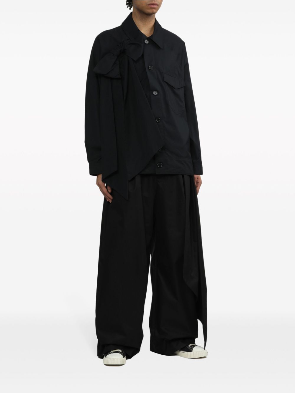 Simone Rocha Overhemd met strikdetail - Zwart