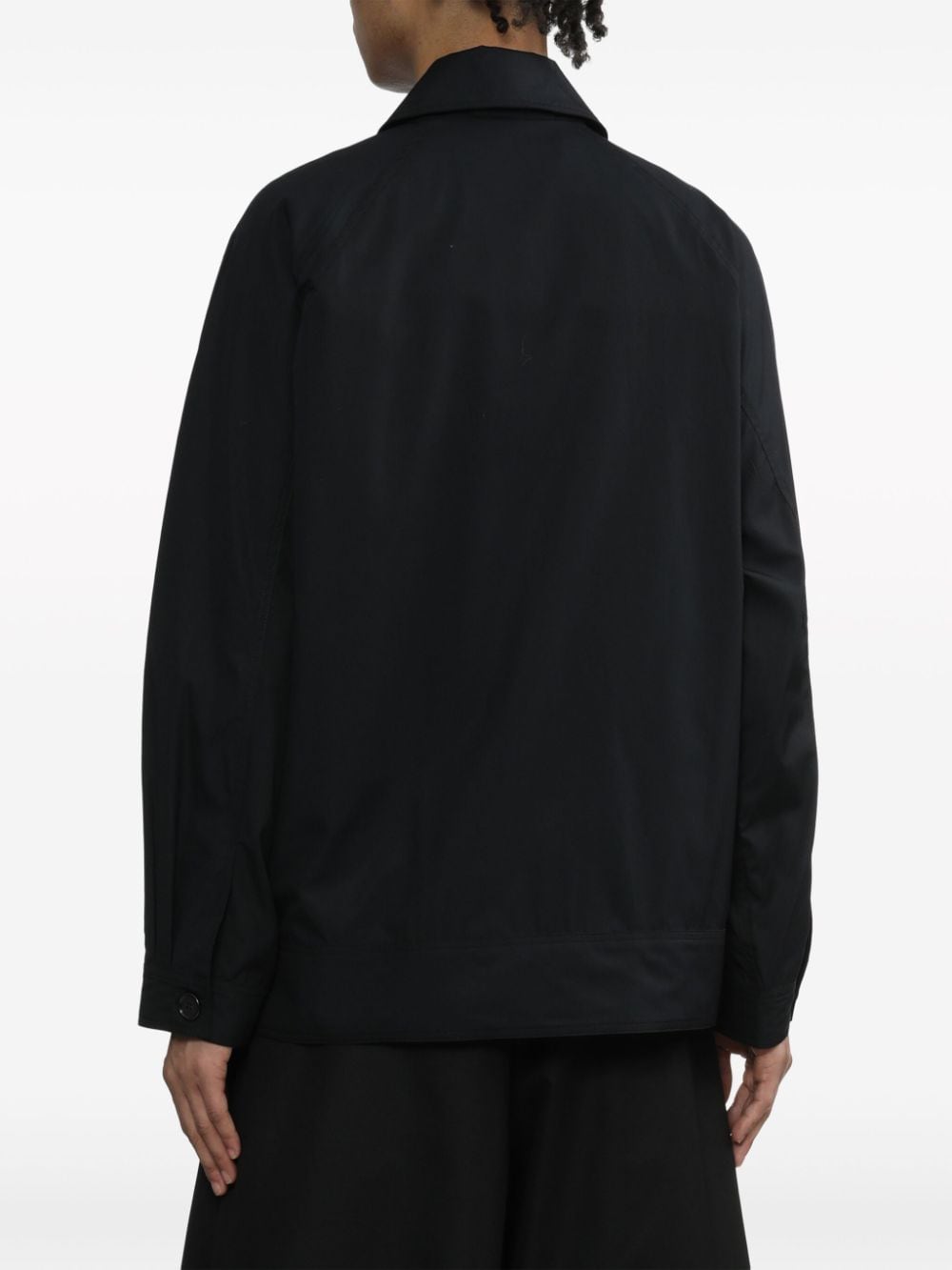 Shop Simone Rocha Bow-detail Cotton Shirt Jacket In Black