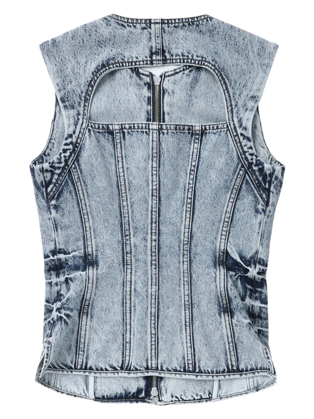 Acid-Wash Denim Vest