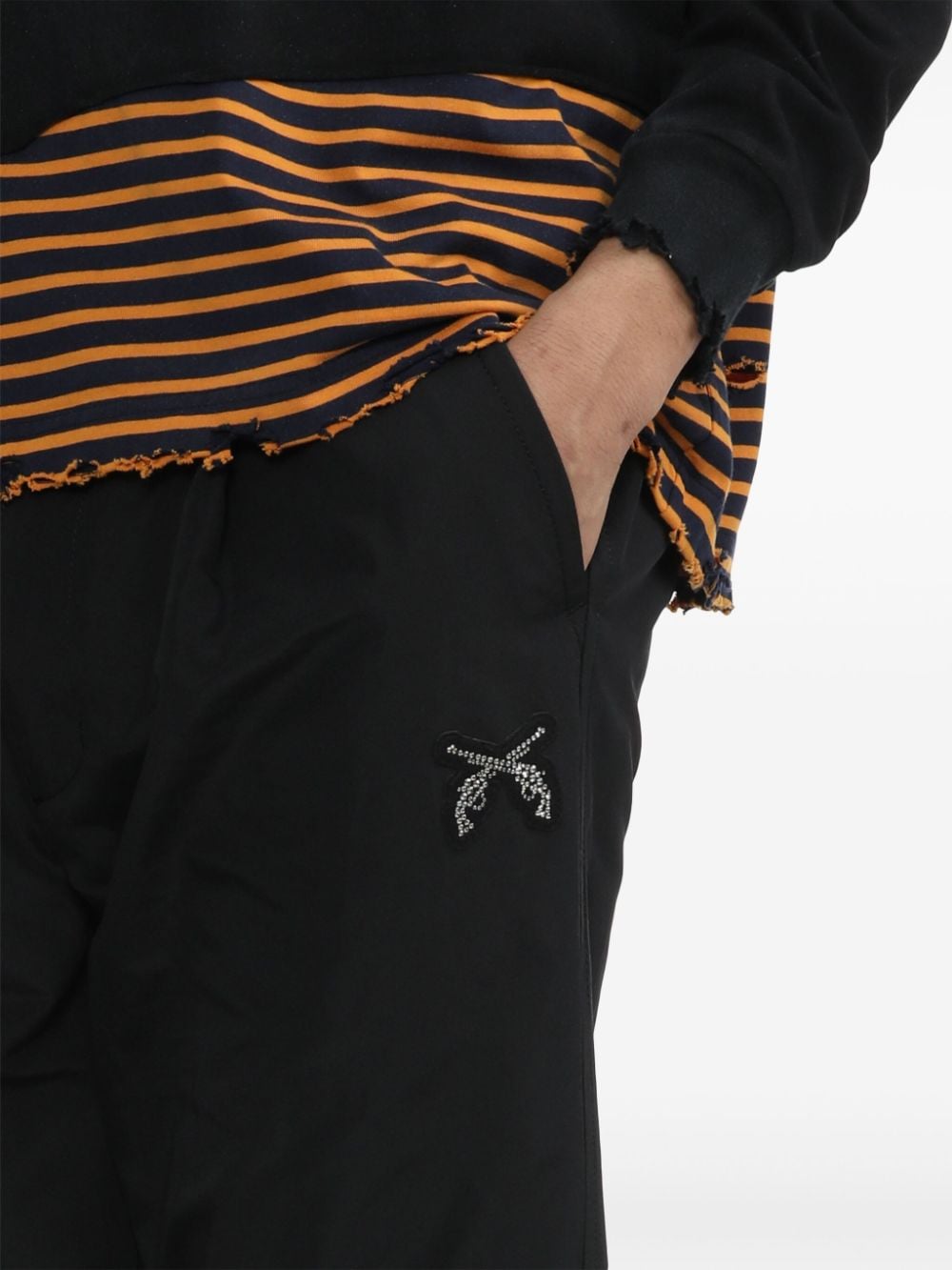 Shop Roar Logo-appliquéd Trousers In Black
