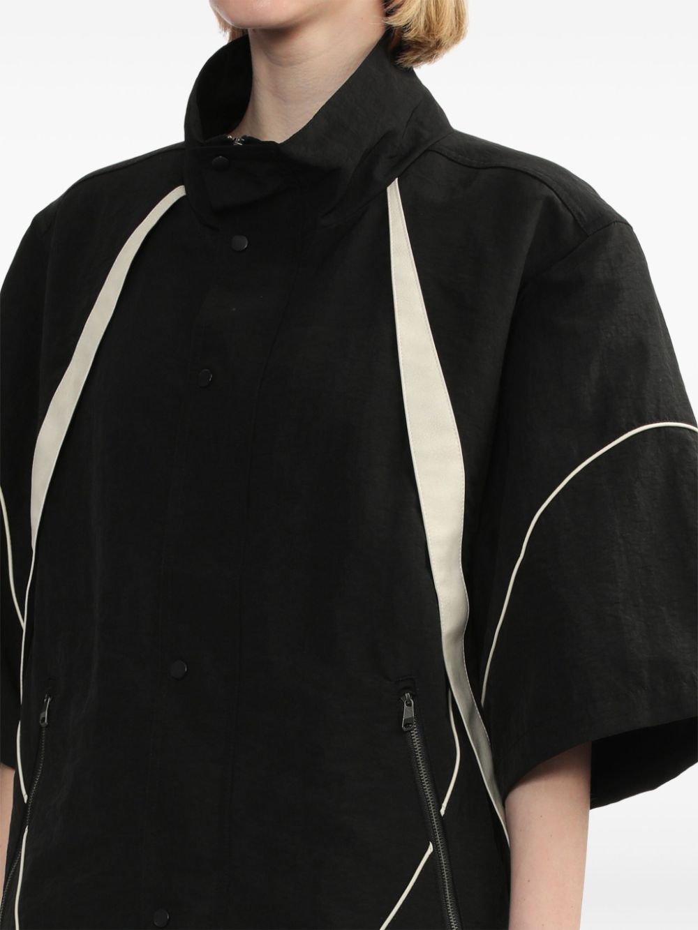 Shop Ader Error Two-tone Panelled Jacket In Black