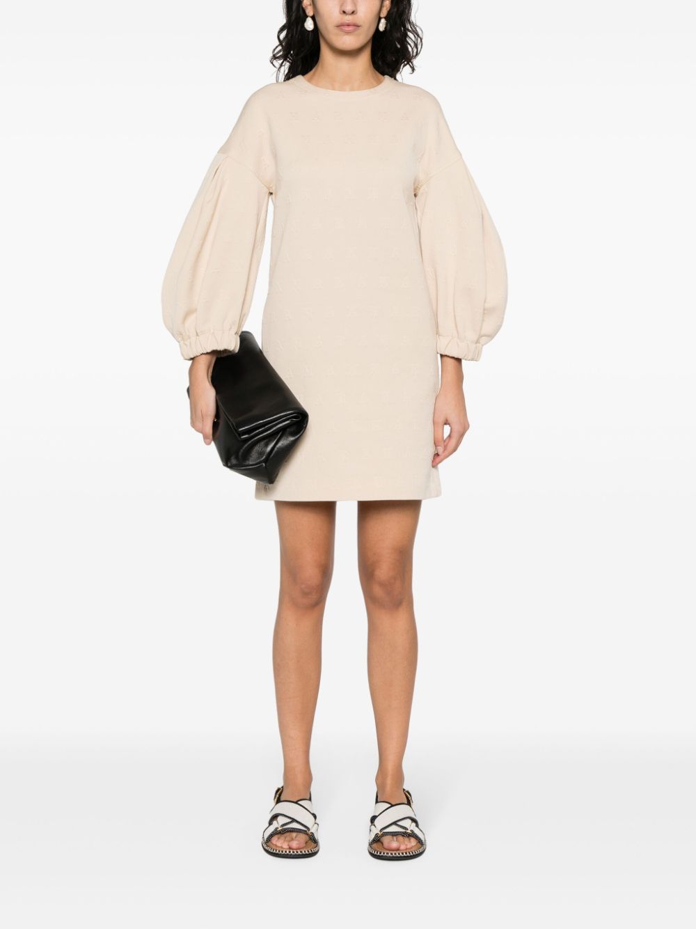 Max Mara Malia logo-embossed dress - Neutrals