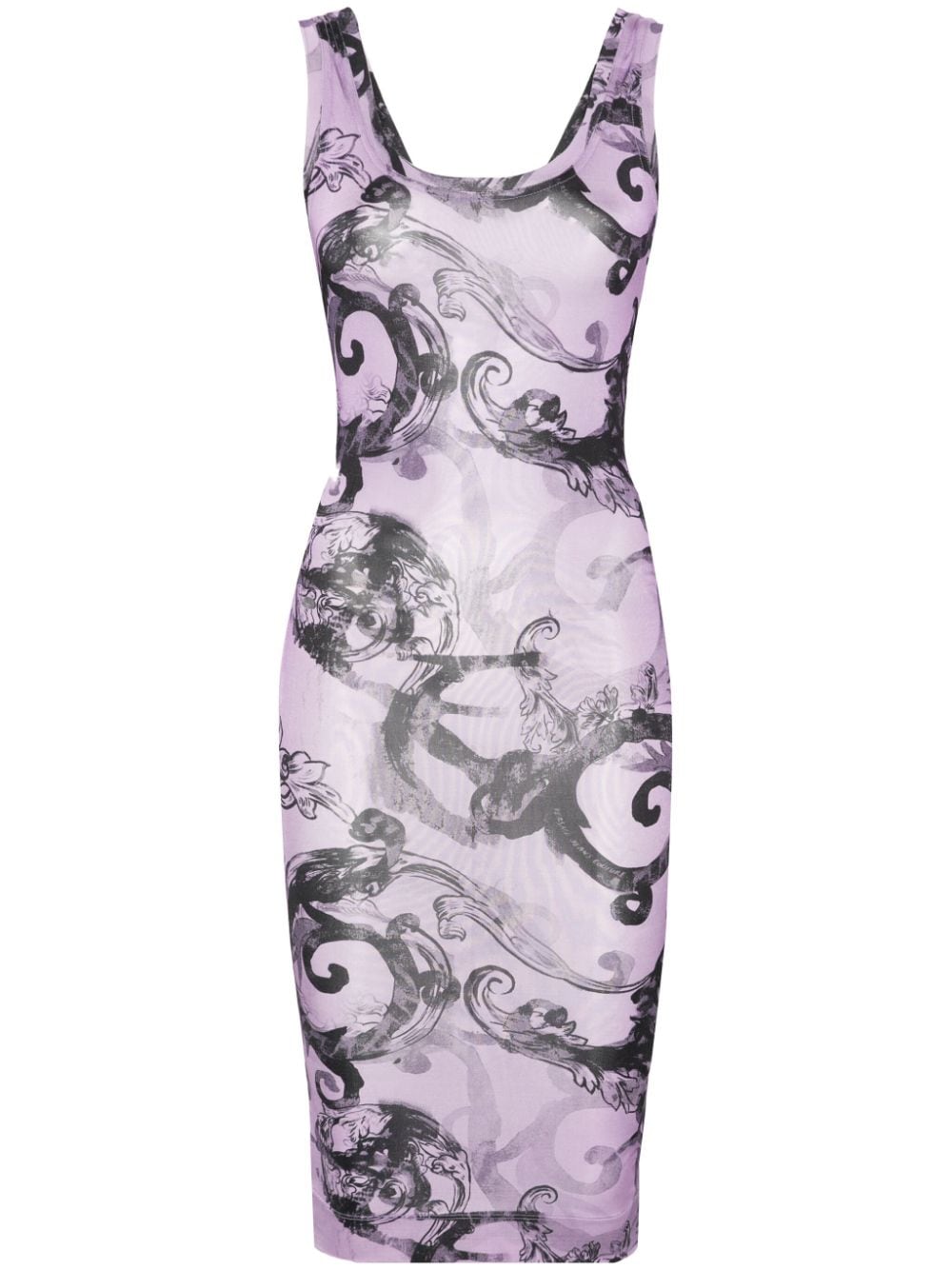 Versace Jeans Couture Baroccoflage-print mini dress Paars