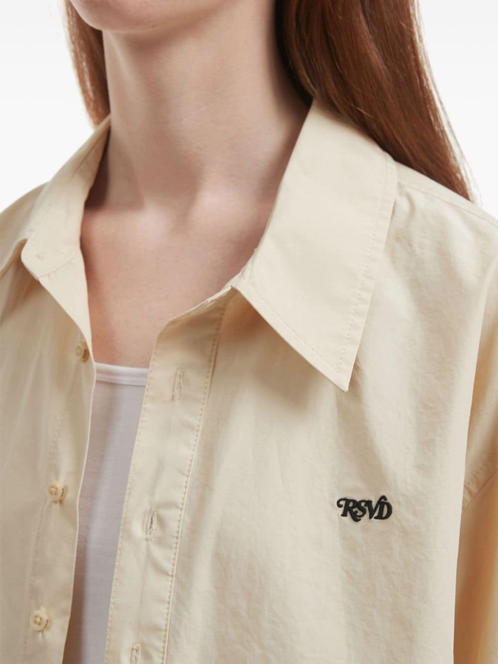 Shop Izzue Logo-embroidered Cotton Shirt In Neutrals