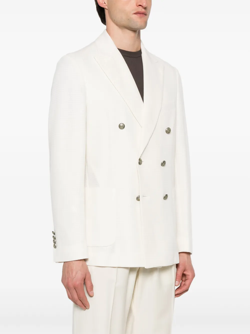 Shop Circolo 1901 Double-breasted Blazer In White