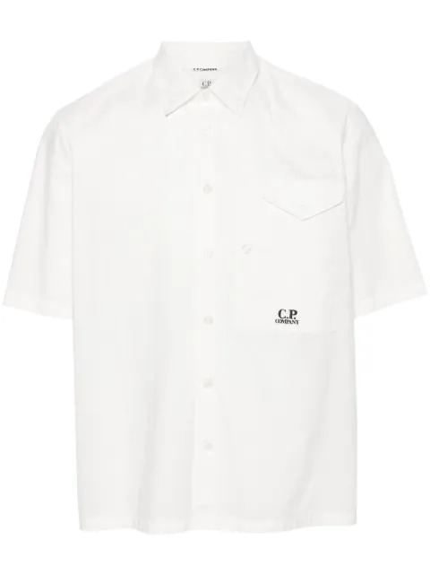 C.P. Company logo-embroidered cotton shirt