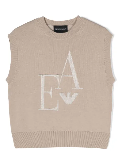 Emporio Armani Kids logo-jacquard knitted waistcoat