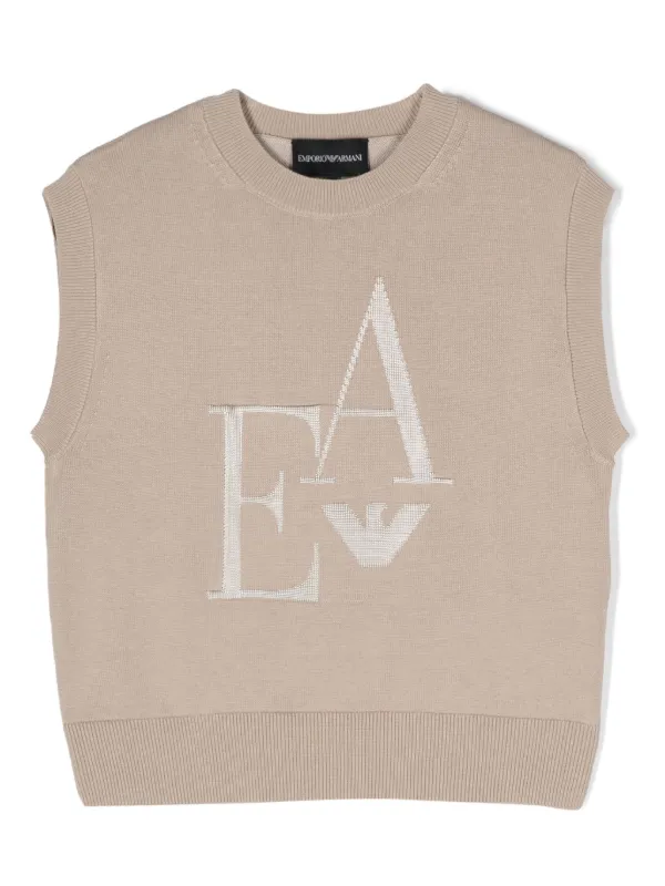 【初売り】 Emporio ニットベスト ロゴジャカード Kids Armani フォーマル・ドレス・スーツ