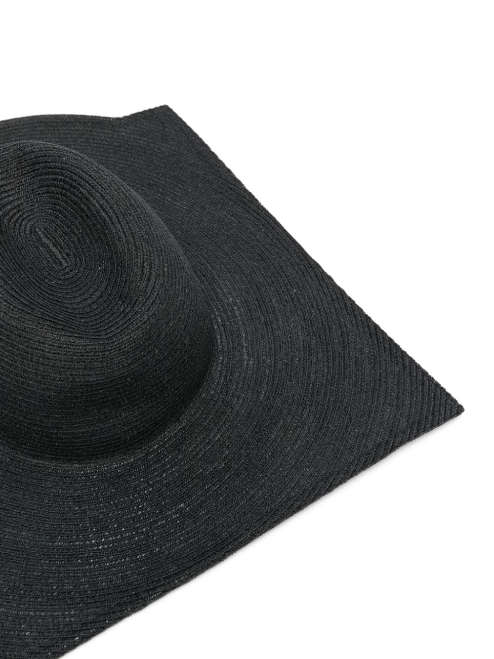 Shop Yohji Yamamoto Braided Linen Hat In Black