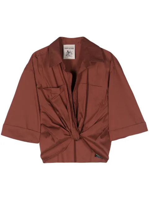 Semicouture twisted cropped shirt