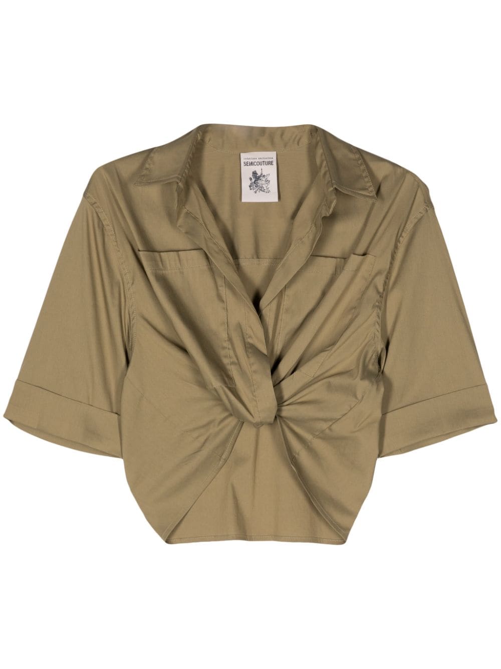 twist-detail poplin shirt