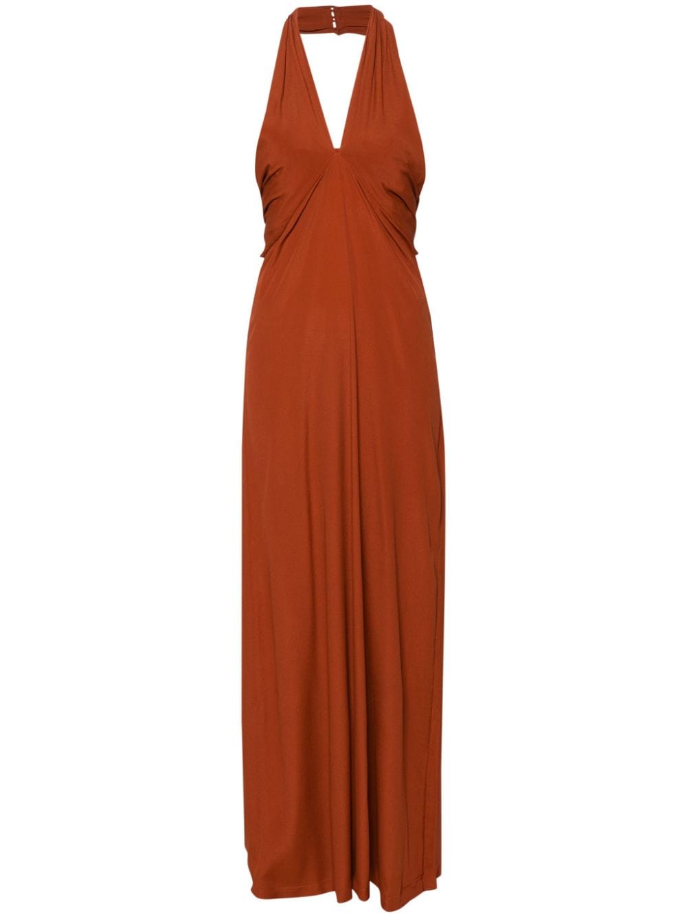 Semicouture Maxi-jurk met halternek Oranje