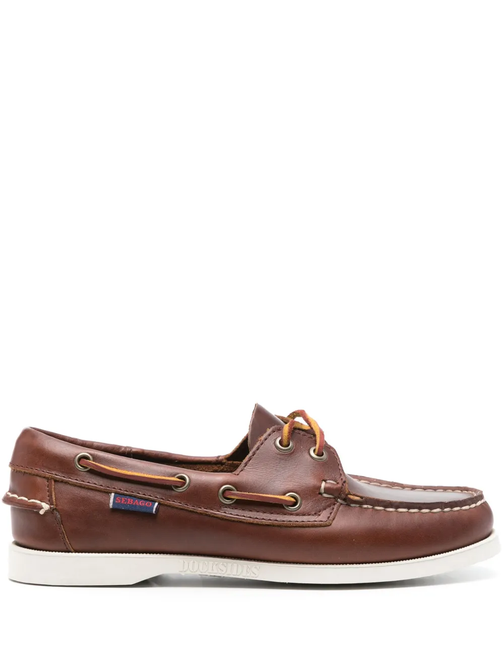 sebago chaussures bateau portland en cuir - marron