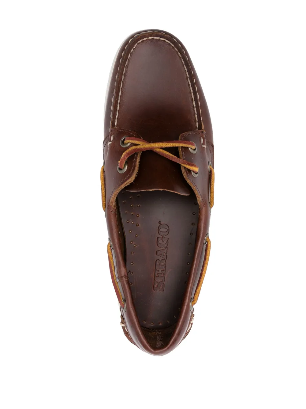 Sebago Brown Leather Loafers With Rubber Sole In Black
