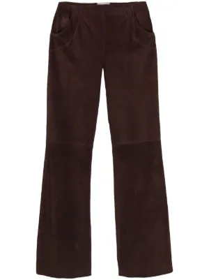 MM6 Maison Margiela single-stitch Logo Trousers | Brown | FARFETCH