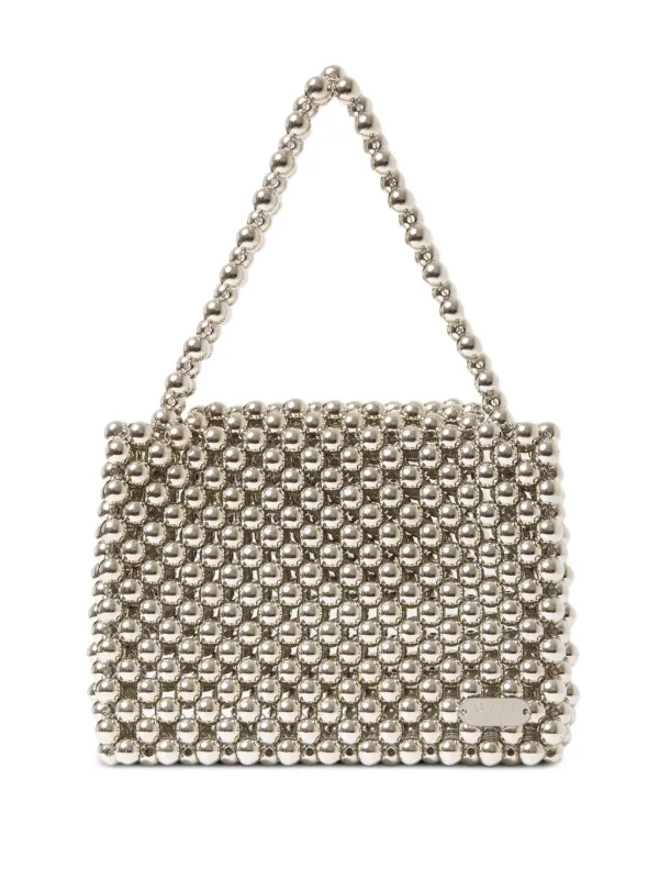 0711 Ani Beaded Tote Bag | Silver | FARFETCH