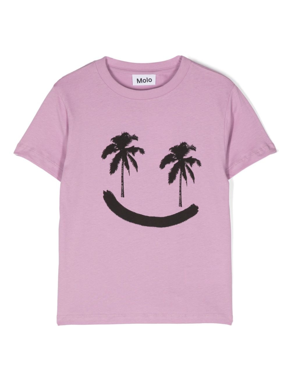 Shop Molo Palm Tree-print Cotton T-shirt In Pink