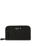 agnès b. logo-embroidered ripstop wallet - Black
