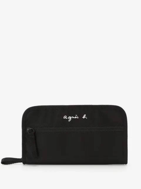 agnès b.  logo-embroidered ripstop wallet