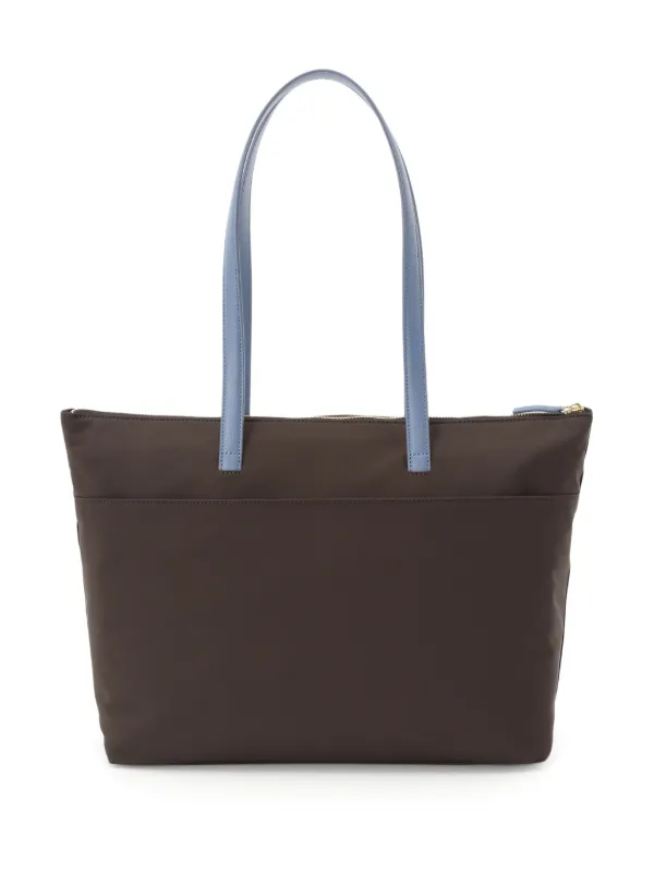 Agnès b. logo-lettering two-tone Tote Bag | Brown | FARFETCH CA