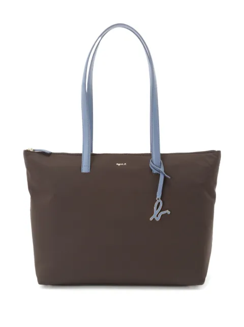agnès b.  logo-lettering two-tone tote bag
