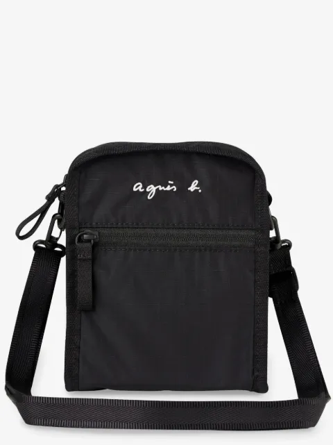 agnès b. bolsa crossbody con logo bordado