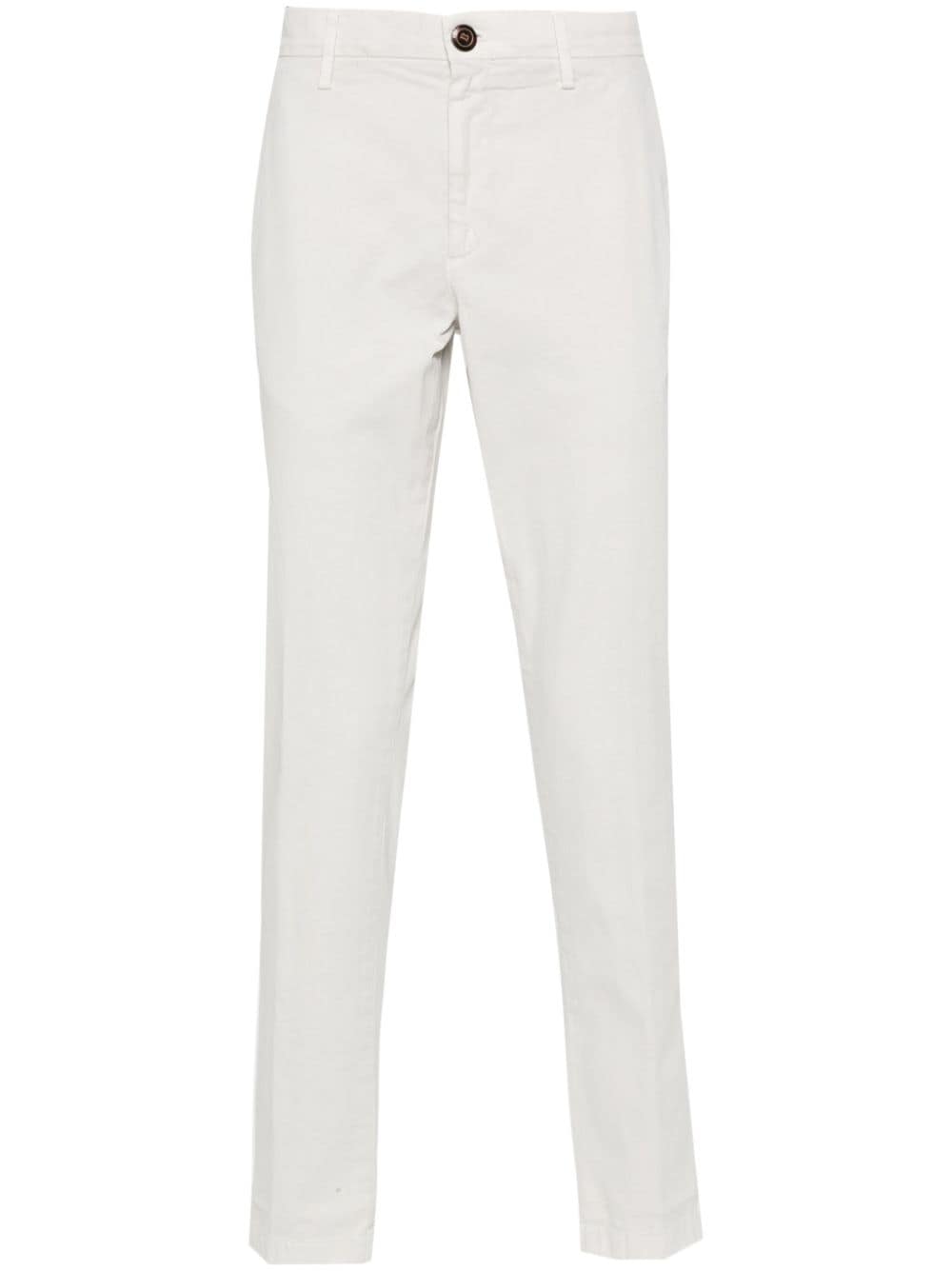Boggi Milano Logo-embroidered Tapered Trousers In White