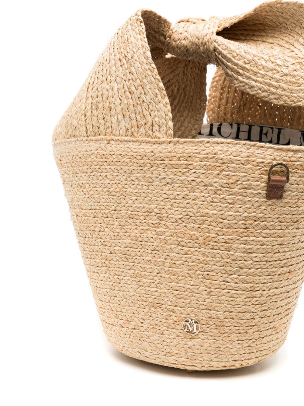 Shop Maison Michel Barbara Raffia Bucket Bag In Neutrals