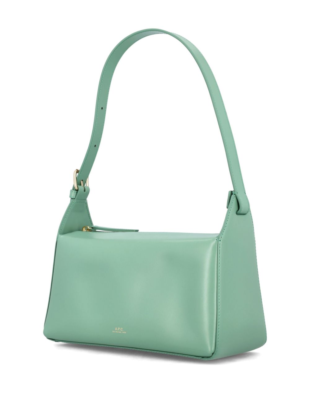 Shop Apc Virginie Leather Shoulder Bag In Green