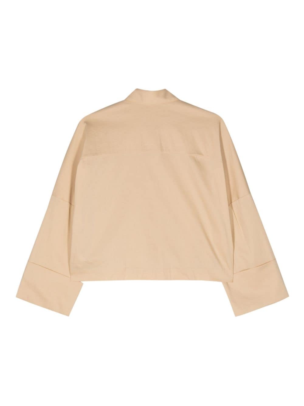 Semicouture Cropped popeline blouse Beige