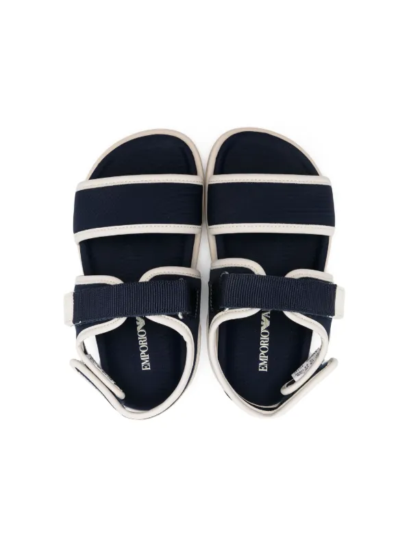 Emporio Armani Kids logo-print Twill Sandals Blue FARFETCH ID