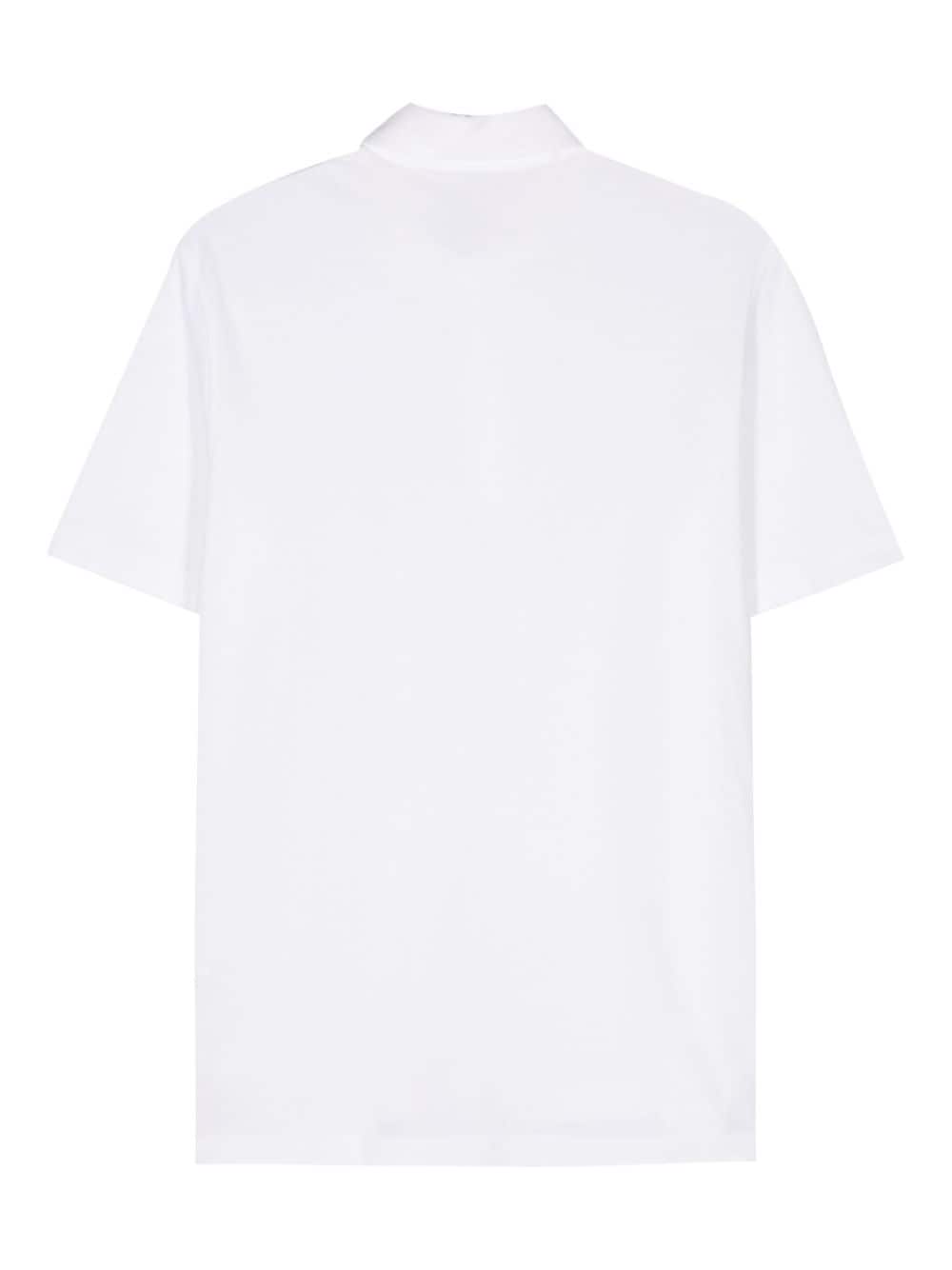 Shop Drumohr Piqué Polo Shirt In White