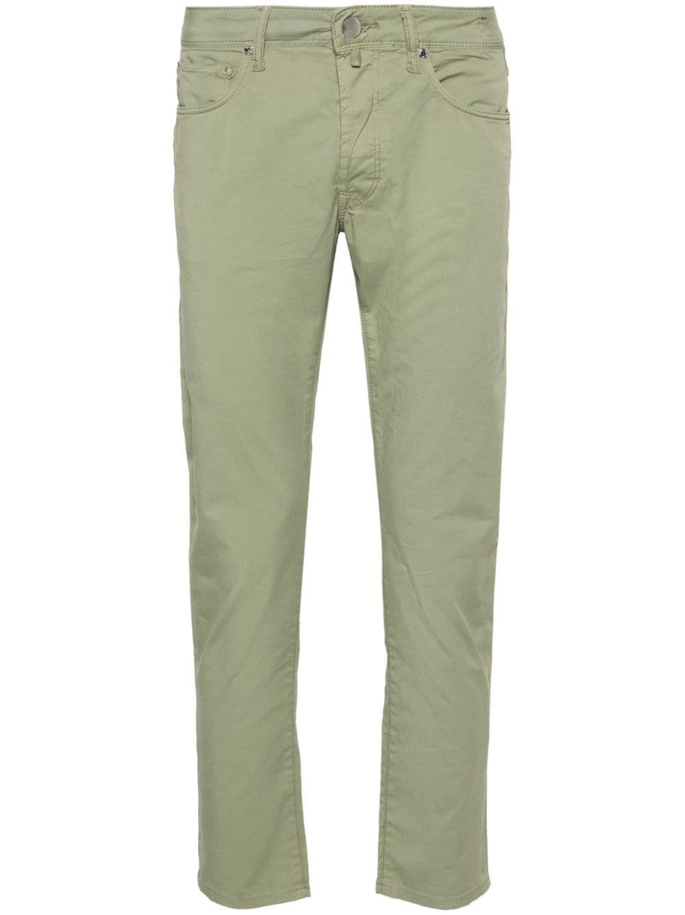 Incotex tapered cotton trousers Groen