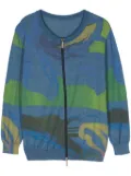 Versace Pre-Owned 2000s knitted zipped cardigan - Blue