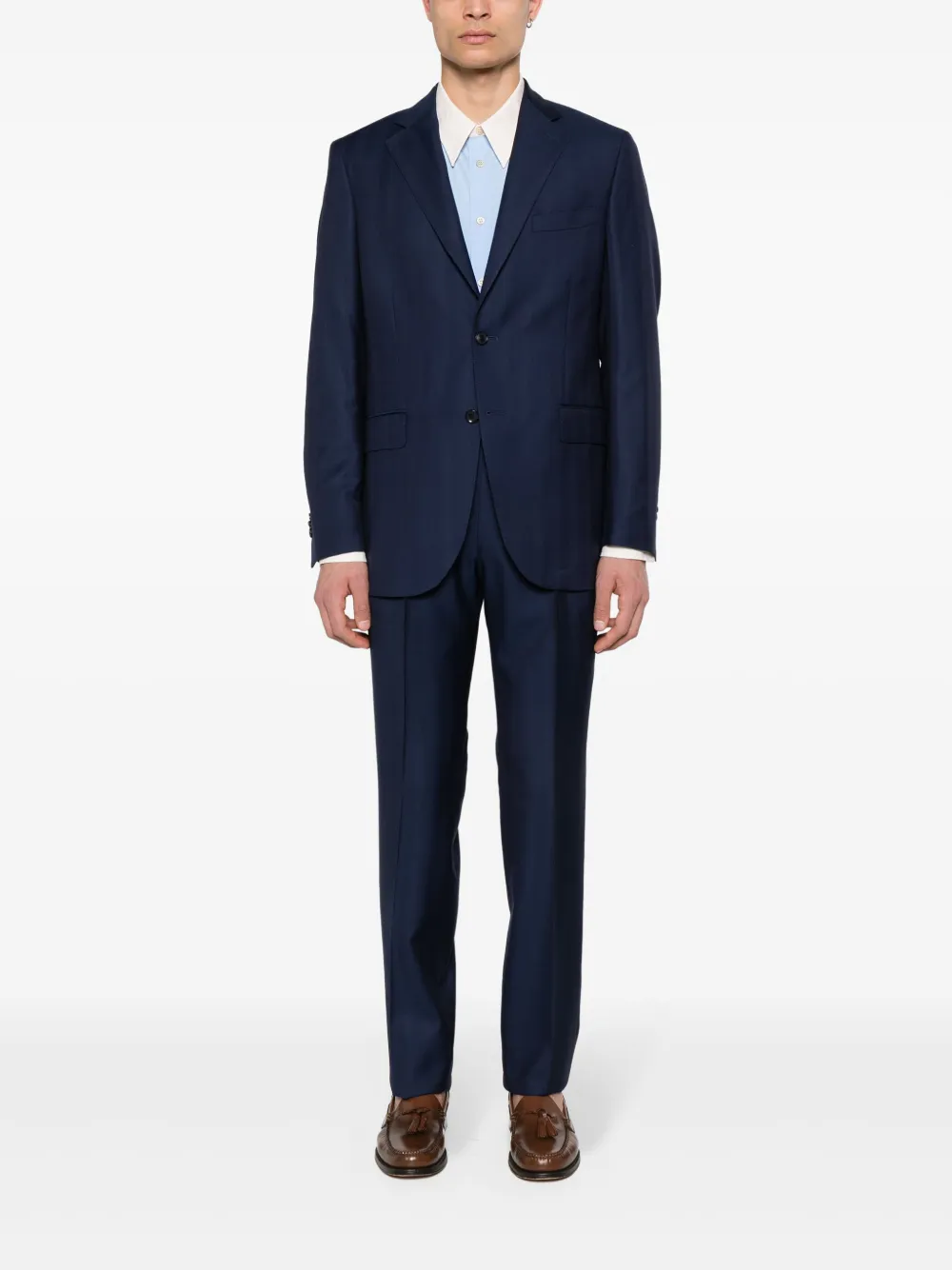 Boggi Milano Pak met enkele rij knopen - Blauw