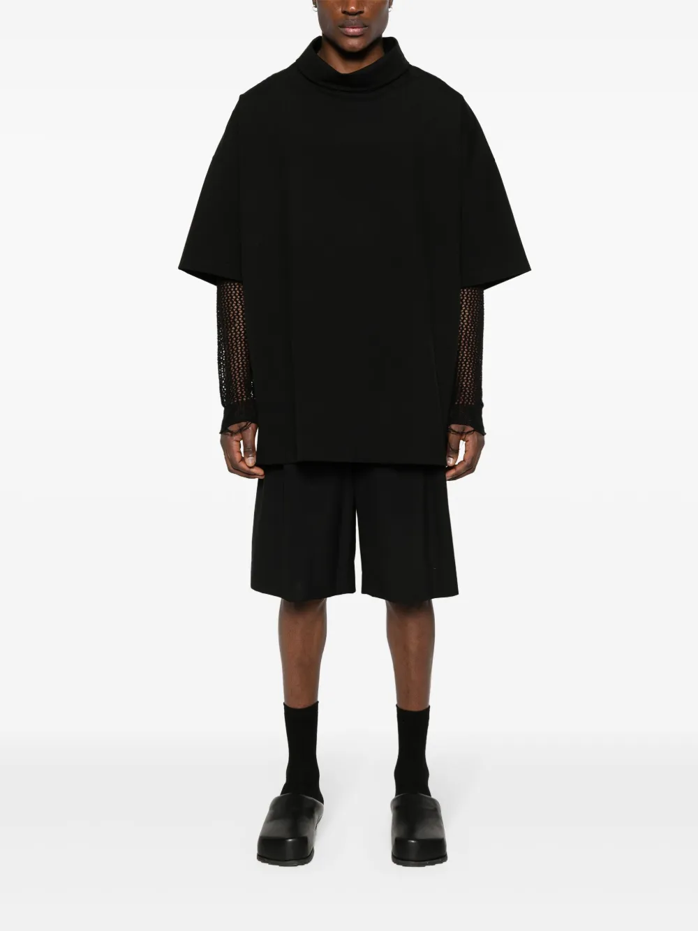 Fear Of God folded-neck T-shirt - Zwart
