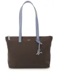 agnès b. logo-lettering two-tone tote bag - Brown