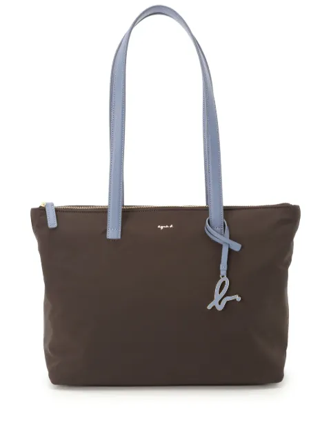 agnès b.  logo-lettering two-tone tote bag 
