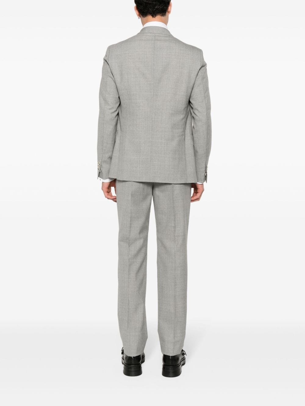 Shop Boggi Milano Double-breasted Wool Suit In Grey