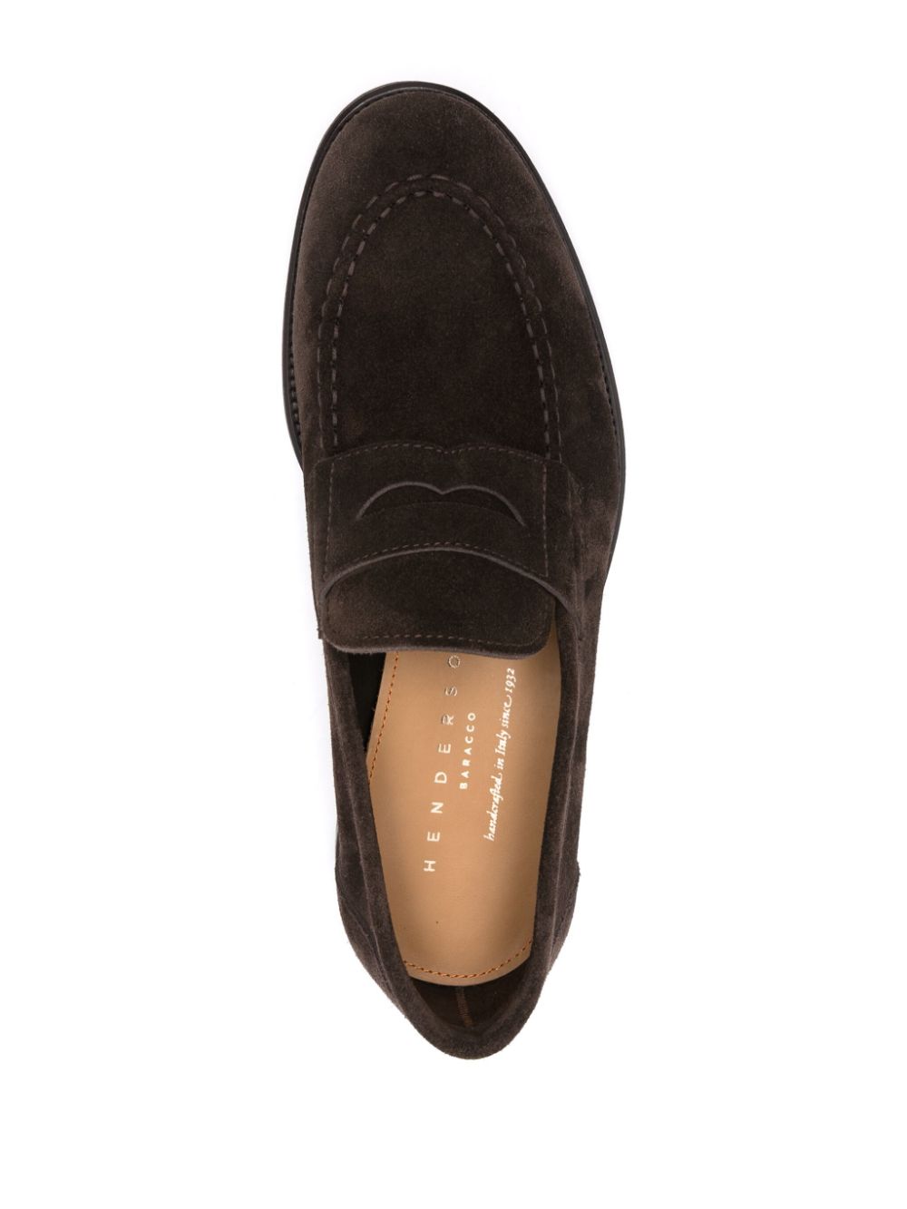 Henderson Baracco penny-slot suede loafers Brown