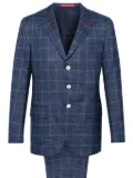 Isaia checked single-breasted suit - Blue