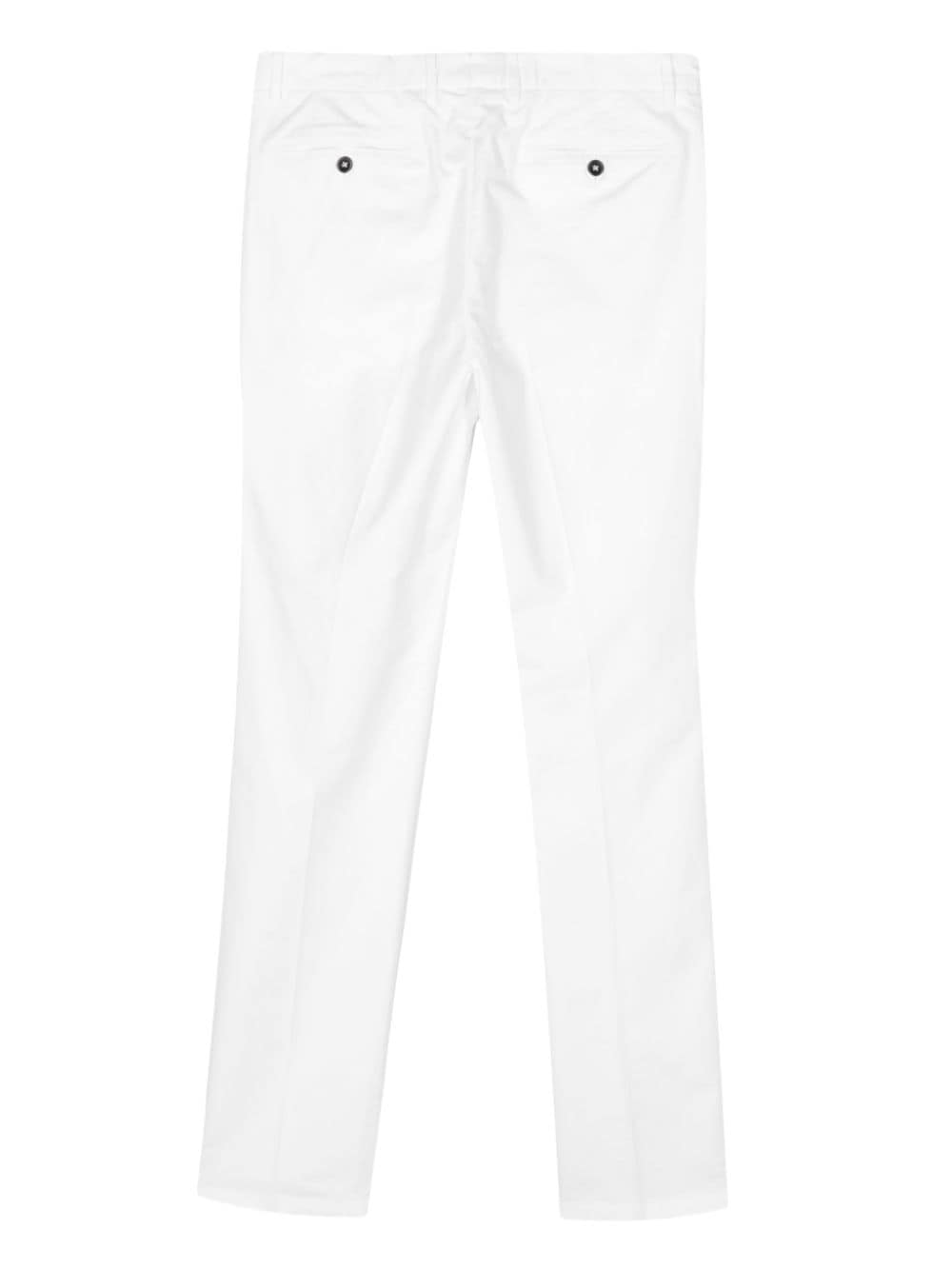 Shop Drumohr Pressed-crease Tapered Trousers In White