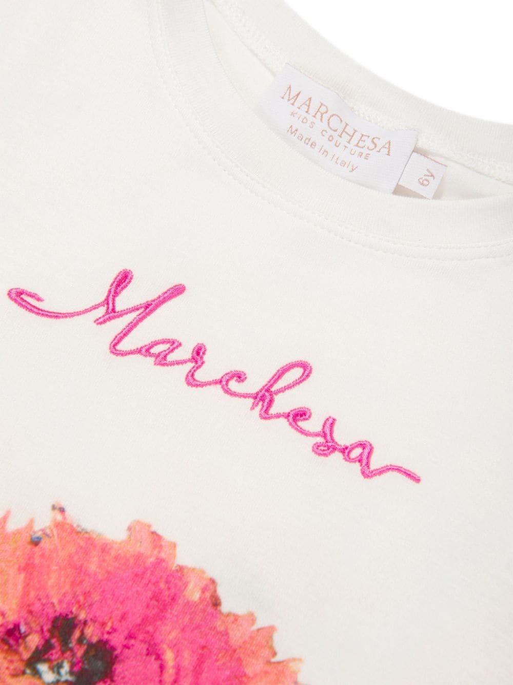 Shop Marchesa Couture Logo-embroidered Floral T-shirt In White